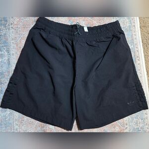 Adidas Men Black Elastic Waist Nylon Shorts Size Large
